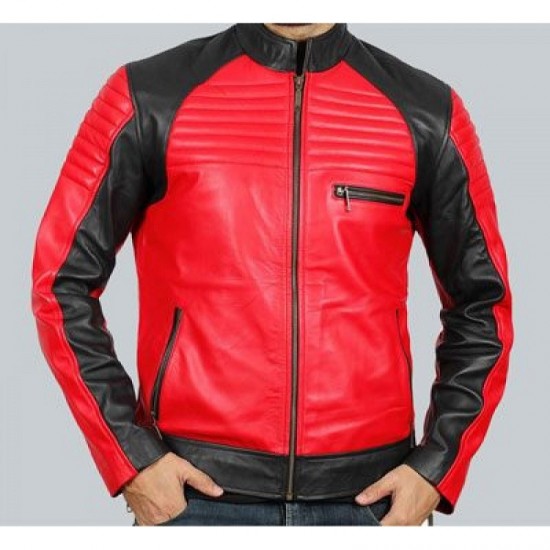 Andrew Mens Vintage Leather Biker Jacket