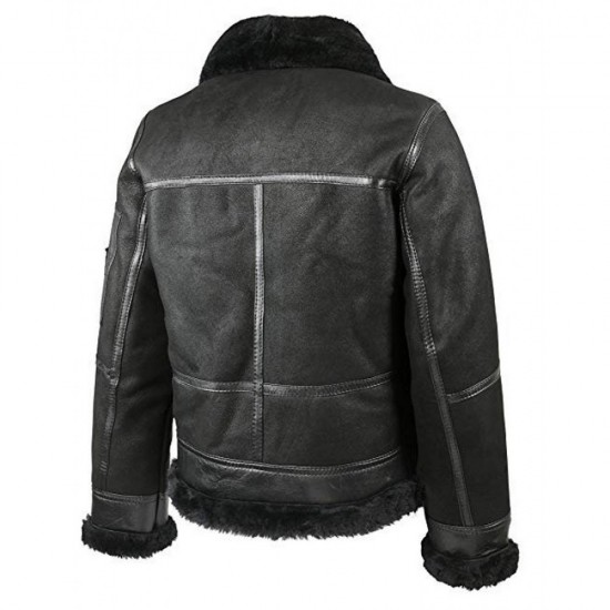 Aviator B16 Sheepskin Shearling Real Leather Jacket Winter Bomber Jacket