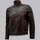 Double Stitched Mens Brown Leather Jacket