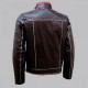 Double Stitched Mens Brown Leather Jacket