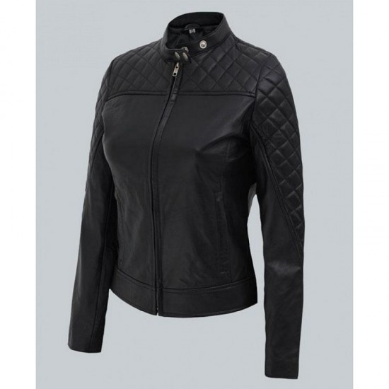 Ellen Slim Fit Ladies Black Quilted Jacket