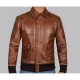 Ernest Brown Lambskin Mens Bomber Leather Jacket