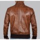 Ernest Brown Lambskin Mens Bomber Leather Jacket