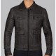 Expendable Distressed Mens Vintage Black Leather Jacket