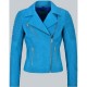 Fashion Designer Electric Blue Biker Style Jacket