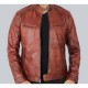 Idaho Mens Brown Leather Moto Jacket