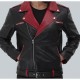 Jimmy Mens Black and Maroon Moto Jacket