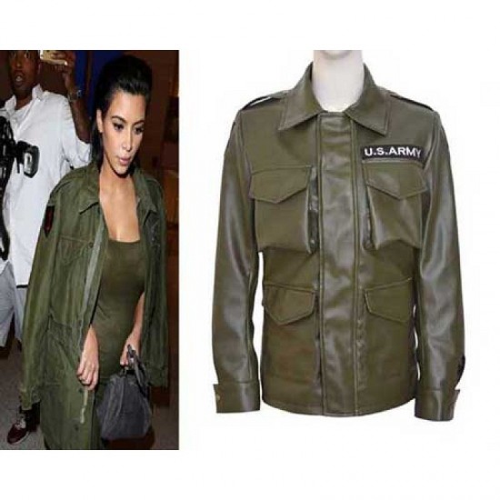 Kim Kardashian Army Green Jacket