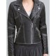 Lexi Black Quilted Asymmetrical Ladies Moto Jacket