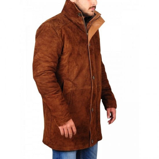 Longmire-Sheriff Walt Robert Taylor Longmire Suede Leather Coat Jacket