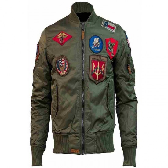 Men Army Green Top Gun Tom Cruise Men Fighter Jet Pilot Jacket