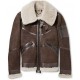 Men's Aviator Bridlington Brown Faux Shearling Biker Jacket