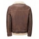 Men's Aviator Faux Shearling Brown Leather Jacket