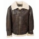 Men's B3 Aviator RAF Real Shearling Brown Sheepskin Leather Flight Bomber Jacket