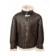 Men's B3 Aviator RAF Real Shearling Brown Sheepskin Leather Flight Bomber Jacket