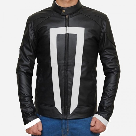 Men's Ghost Rider Marvel Agent Of Shield Black Leather Jacket