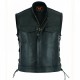 Men's SOA Motorcycle Biker Black Leather Vest Anarchy Club Concealed Carry