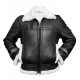 Mens Aviator RAF B3 Sheepskin Fur Shearling Bomber Flying Black Leather Jacket