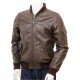 Mens Black And Dark Brown Classic Elegant Real Leather Bomber Jacket