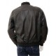 Mens Classic Quilted Panel Real Leather Bomber Jacket