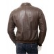 Mens Classic Shirt Collar Real Leather Bomber Jacket