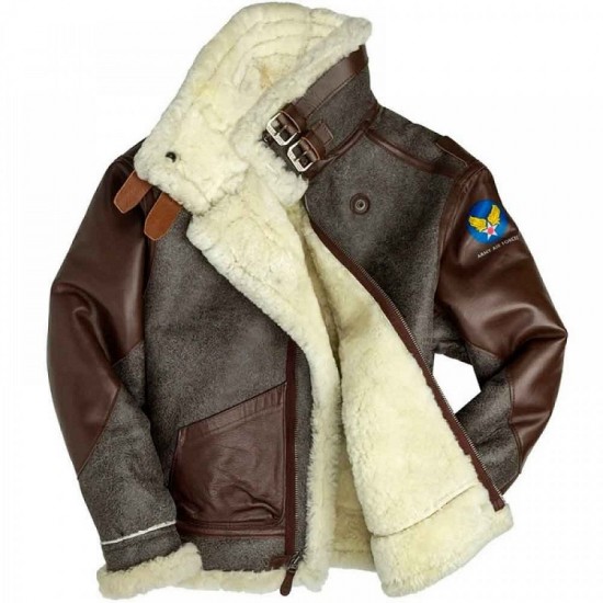 Mens Cockpit USA 100 Mission B-3 Sheepskin Bomber Jacket