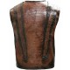 Mens Dundee Danny McBride Crocodile Brown Leather Vest