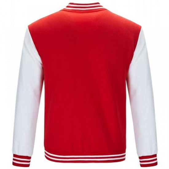 Mens Lightweight Red Varsity Jacket