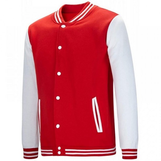 Mens Lightweight Red Varsity Jacket