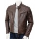 Mens Quilt Elegant Classic Real Leather Biker Jacket