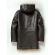 Mens RAF B3 Black Bomber Shearling Fur Genuine Leather Jacket Winter Coat