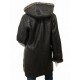 Mens Sheepskin Duffle Coat Fur Hood Natural Shearling Fur Long Hooded Coat