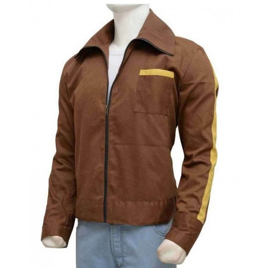 Mens Stevens Retro Brown Biker Style Casual Cotton Jacket