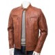 Mens Stunning Four Zipped Pockets Real Leather Biker Jacket