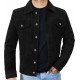 Mens Suede Leather Trucker Jacket - Classic Motorcycle Western Goat Leather Jacket