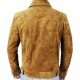 Mens Suede Leather Trucker Jacket - Classic Motorcycle Western Goat Leather Jacket