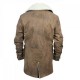 New Bane Coat Distressed Brown Genuine Cowhide Leather Jacket Faux Shearling