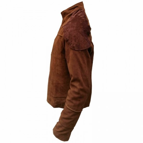 New Men's Battlestar Galactica Colonial Viper Pilot Brown Suede Leather Jacket