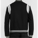 New Men's Black Bomber Wool Jacket