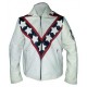 New Men's Evel Knievel White Biker Stunt Leather Jacket