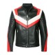 New Men's Panelled Color Biker Leather Jacket