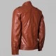 New Men's Tan Brown Moto Leather Jacket