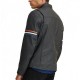 New Men's Tony Moto Multi Color Arm Stripe Leather Jacket