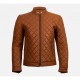 New Men's Trivor Tan Cafe Racer Jacket