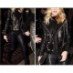 New Women's Black Biker Style Genuine Leather Slim fit Jacket