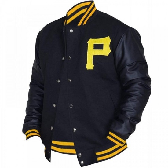 Pittsburgh Pirates P Logo Baseball Majestic Varsity Jacket