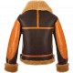 RAF Men's B3 Brown Sheepskin Bomber Shearling Two Tone Style Real Leather Jacket