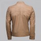 Stripes Beige Fashion Leather Jacket for Men