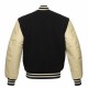 Varsity Letterman Bomber Baseball Wool Black Jacket