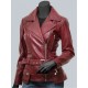 Victoria Womens Burgundy Moto Jacket